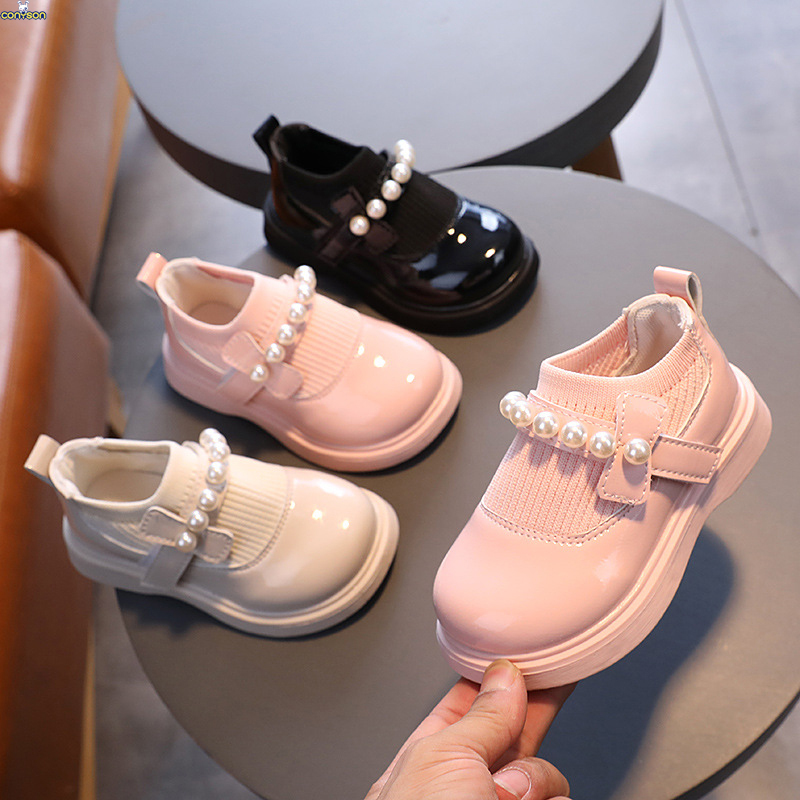 Conyson high quality kids spring autumn Korean fashion boutique designer baby school normal girls Outdoor princess leather shoes