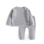 2022 Autumn Winter 100% Cotton Knitting Sweater Baby Sets Warm Botton Long Sleeve Top Pants 2pcs Newborn 0-3 Years Baby Clothes