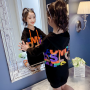 Conyson New Designer Letter Printed Kids Hoodies Clothes Casual Cute Teen Long Black Hoodies Sweatshirt Dress For Teenager Girls