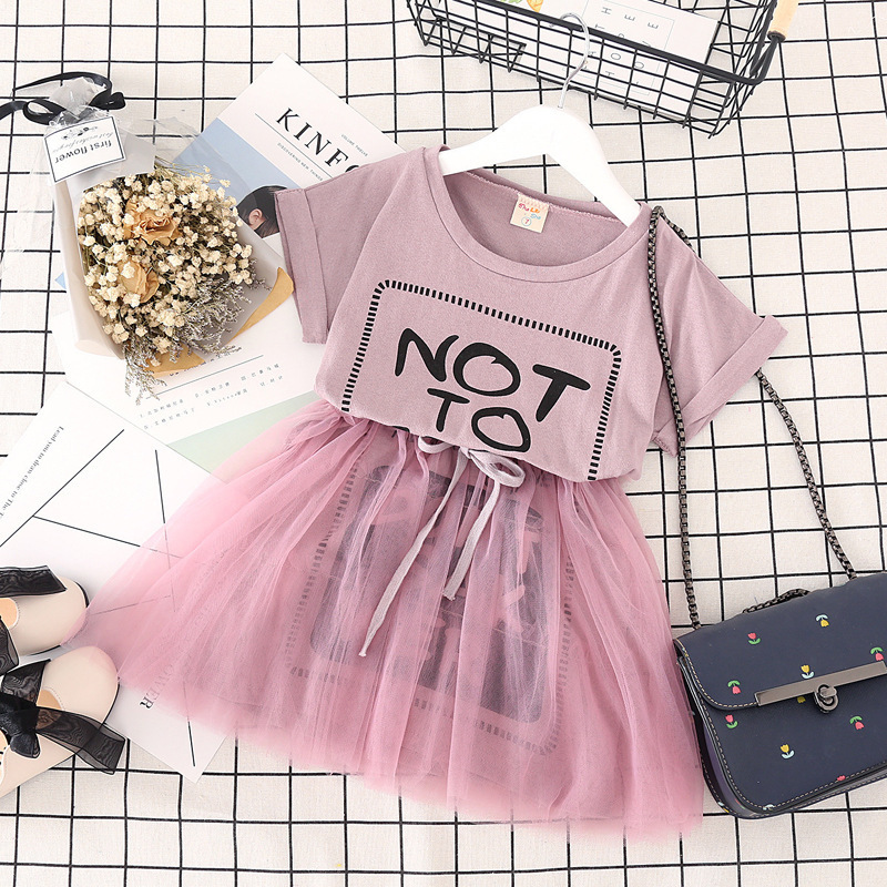 Conyson New Girl's Birthday leisure Party short sleeve Dresses Girls Summer casual Dresses Kid Girls satin Pattern Bow Dresses