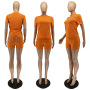 2022 Custom Logo Women Summer Short Set Short Sleeve T Shirt Biker Shorts Sets Skinny 2 Piece Short Set Women Clothing