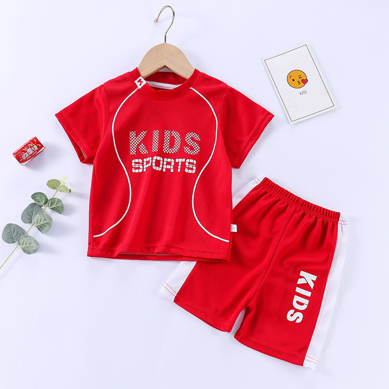 Conyson New Kids Boys Short Sleeve Basketball Jersey Summer Sets Children Two Piece Vest +Shorts Clothes Set Boy Sport Set