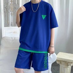 Conyson Wholesale New Arrival Jogging Sportswear Gym Tracksuit And Short 2 Piece Shorts Suit Letter Embroidery Men's T Shirt Set