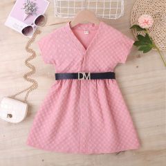 Conyson Wholesale 2023 African Light Shirt Ruffle Design Formal Summer Party Cotton Short Sleeve 2-7Y Prom Kids Clothing Dress
