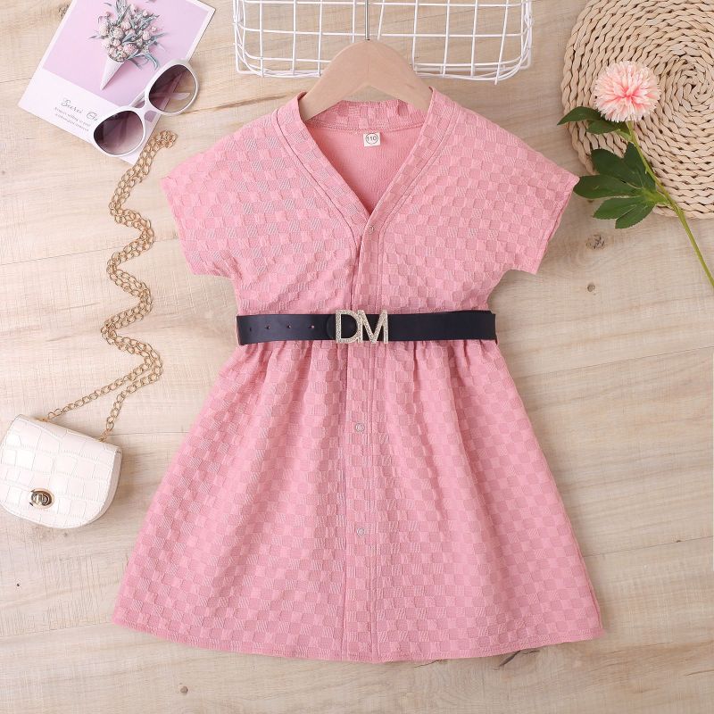 Conyson Wholesale 2023 African Light Shirt Ruffle Design Formal Summer Party Cotton Short Sleeve 2-7Y Prom Kids Clothing Dress