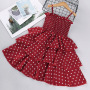 High Quality Knitted 100% Cotton Knee-Length Layered Dress Children Kids Apparel Girl Dress