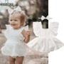 Conyson Hot Selling Reasonable Price Summer Flying Sleeve 1 to 3 Years Old Cotton with headband Baby Unisex Clothing Romper