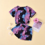 New Boutique Summer Toddler Girls 2-piece T-shirt And Shorts Tie Dye Clothing Set
