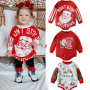Conyson Christmas Baby Girls Boys Cotton Jumpsuits 0-24M  Letter Printed Long Sleeve Infant Baby sweatshirt Romper