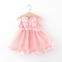 Conyson Wholesale Hot Sale 2022 Summer Cool Sweet Beach Kids Clothes Cute Lace Sleeveless Baby Girls Cotton Birthday Mini Dress