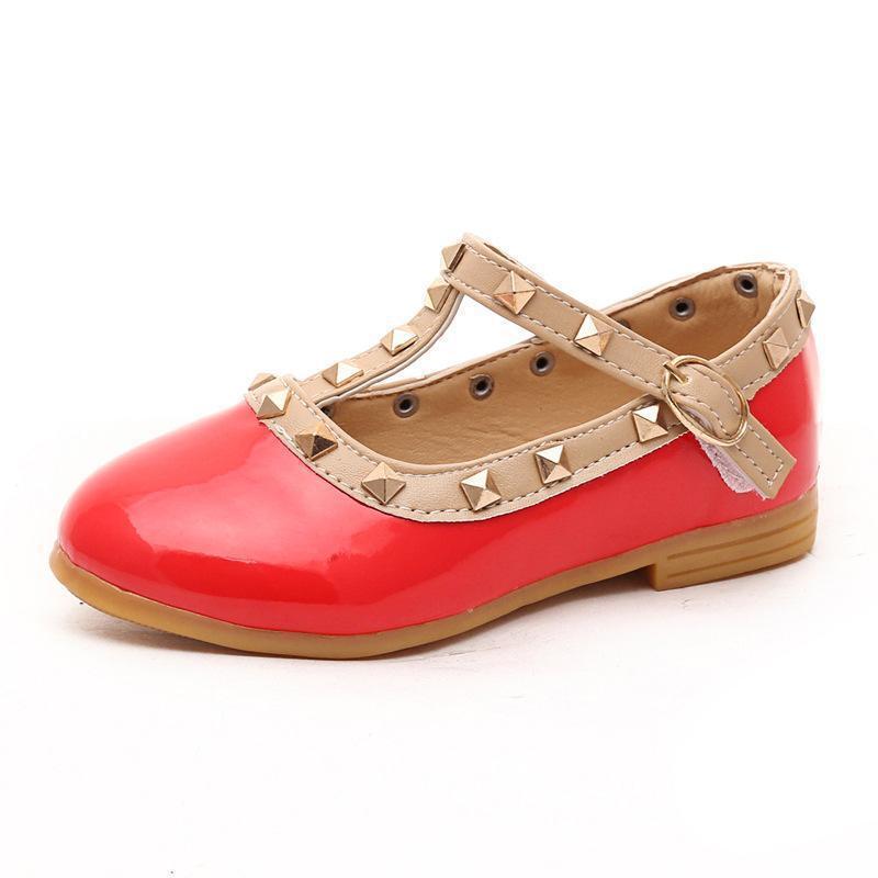 Conyson hot sale rts fashion Korean design shoes children hook & loop little kid toddler girls kids princess dancing rivet shoes