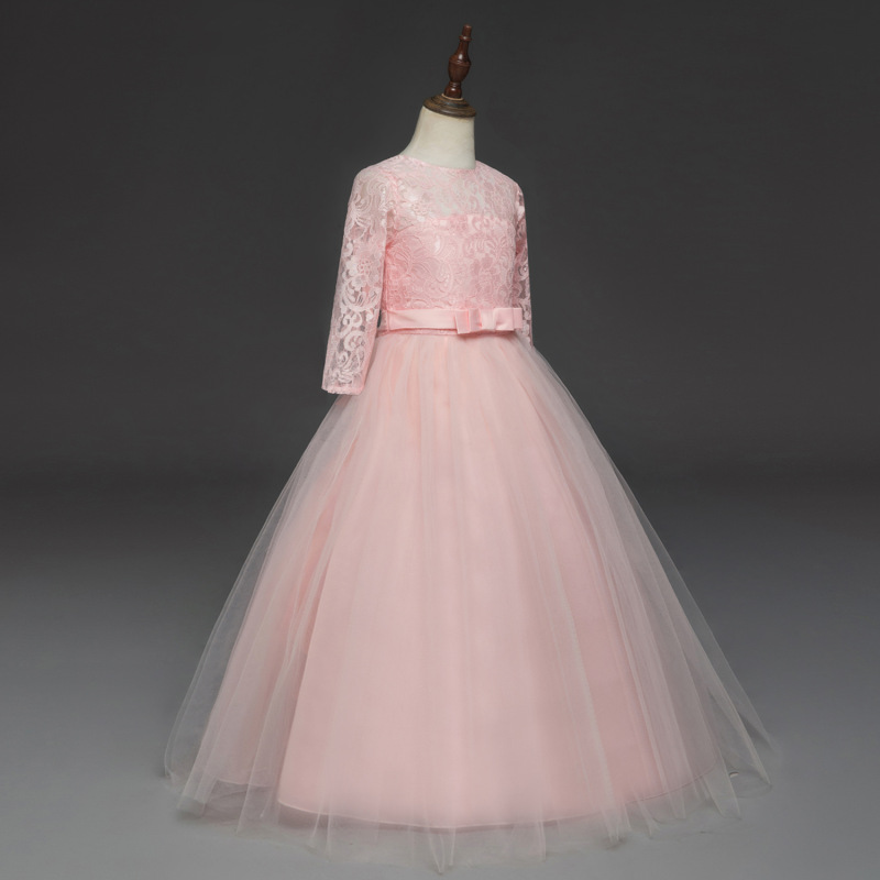 Conyson Hot Fashion Elegant Lace Clothes New Design Princess Party Pageant Long Gown For Wedding Evening Clothing Girls Dress