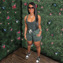 2023 Summer New 2 Piece Set Solid Tie Dye Printed Vest Shorts Suit Tied Rope Fitness Workout Yoga Sports Two-Piece Women Set