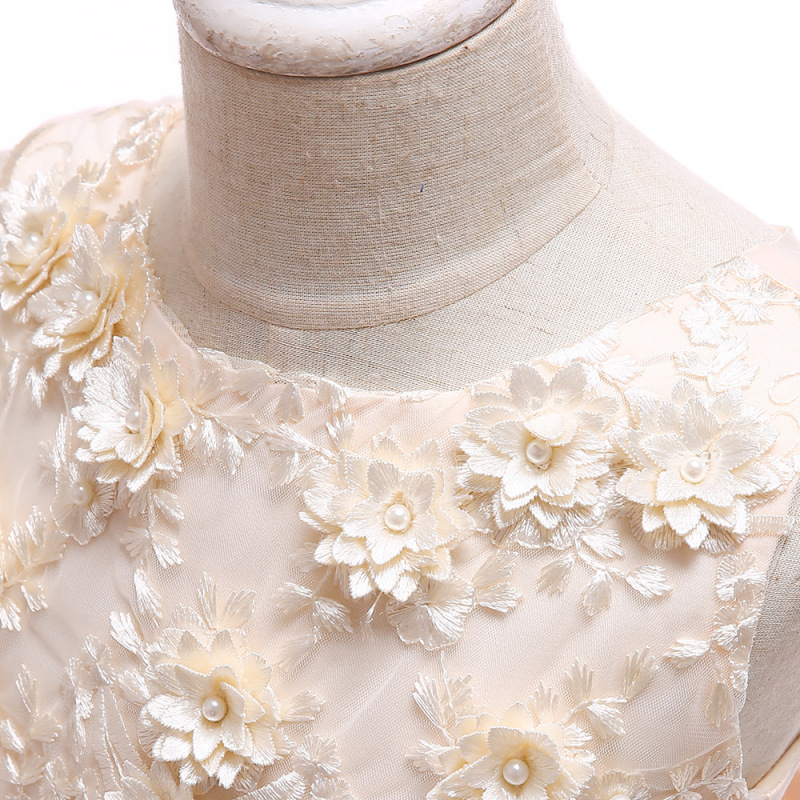 Conyson Embroidered Bow Kids Girls Dresses Party Wear Princess Children Clothes Performance Litter Girl Dress