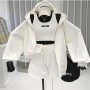 Wholesale AUTUMN fashion designer women's short Clothes sport suit woman clothing three-piece adult tank top shorts hoodie Sets