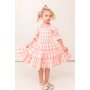 Conyson New Arrivals Summer Fashion Shirring Design Square Collar Sweet Puff Sleeve Lattice Floral Girl Formal Princess Dress