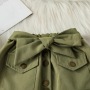 Conyson Stock Lots Organic Cotton Kids Girls' Clothing Sets Fall Spring Fashionable Turn-down Collar Girl Children Two Piece Set