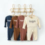 High quality 2 pieces set newborn Toddler Boy JacketsKid baby clothes solid colour ribbed baby clothing