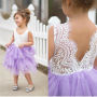 Conyson Baby Girl Lace Flower Applique Dress Cake Design Party Prom Princess Dress Bridesmaid Backless Toddle Girls Tutu Dresses