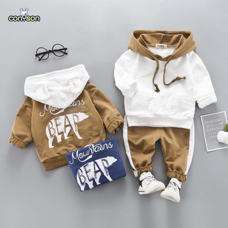 Fall Manufacturers Selling Discounts Wholesale Hooded Sweater Kids Clothing Casual Sweat Suits Baby Boy Suit