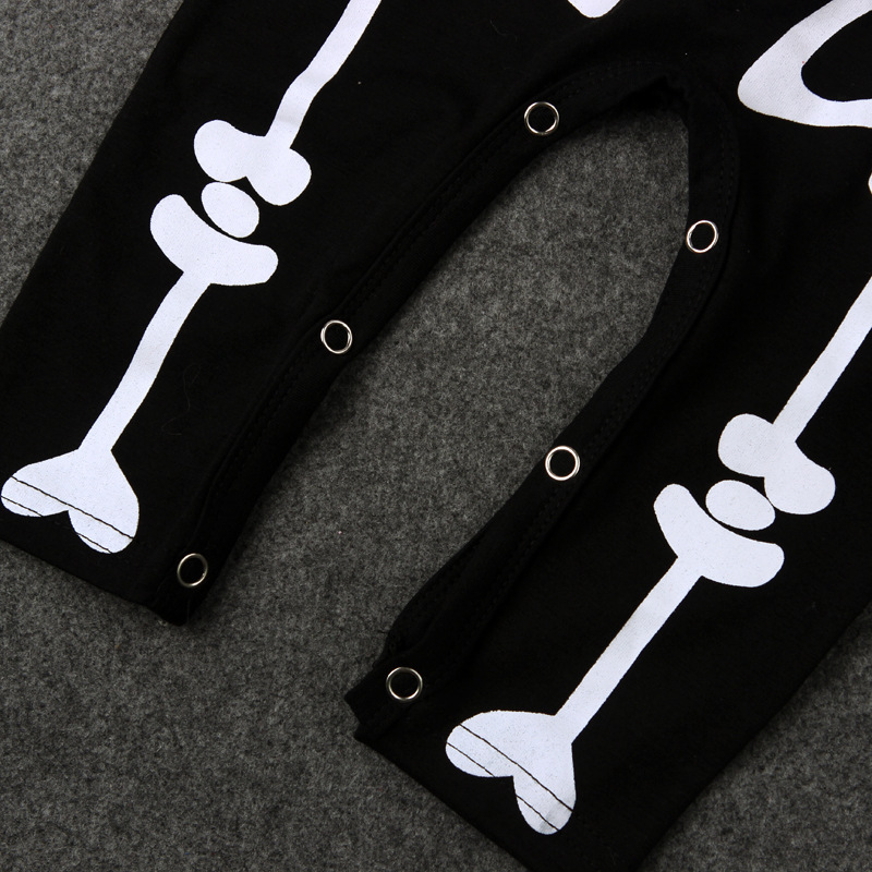 Newborn Baby Children Halloween Jumpsuits Bones Skeletons Printing Long Sleeve Romper Party Playsuit Cute Infant Clothing