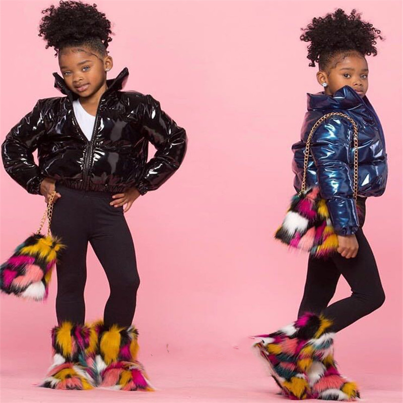 Conyson fall winter fashion Girls boys cute warm children jacket Bubble Puffer Down Coats Short Cotton Padded shiny kid's jacket