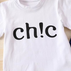 Conyson New Arrival Summer Cotton Europeon Style Short Sleeve Denim Pants 3years -8years rts girl kids Two Piece clothing sets