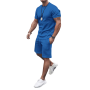 Wholesale Summer New Men Casual Shorts Sets Short Sleeve T Shirt Shorts Solid Tracksuit Set Men's Brand Clothing 2 Pieces Sets