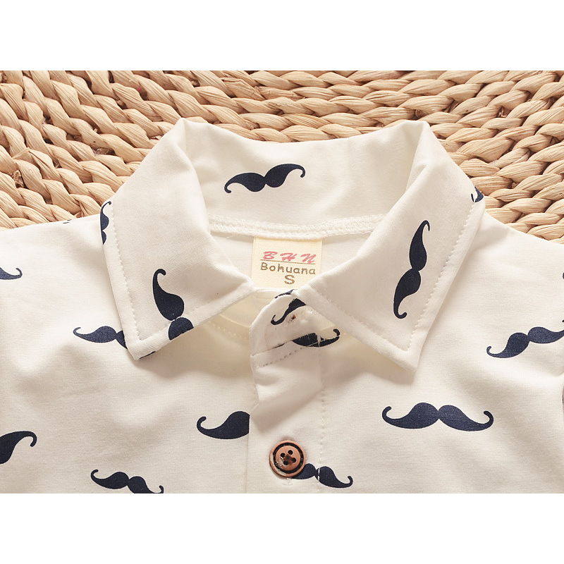 Conyson hot sale korea fashion toddler cotton apparel baby boys designer button kids clothes summer outfit t-shirt clothing set