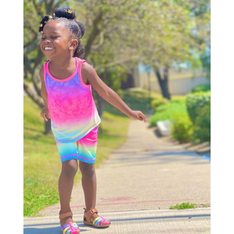 Conyson Fashion Summer Short Kids Girl Clothing Set Colours Sleeveless Vest Shorts 2 Pieces Casual Outdoor Outfits