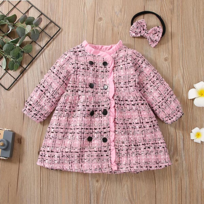 Conyson Hot Wholesale New Casual Style Spring Autumn Long Sleeve 100% Polyester Plaid 1-3 Years Little Girls Kids Party Dresses