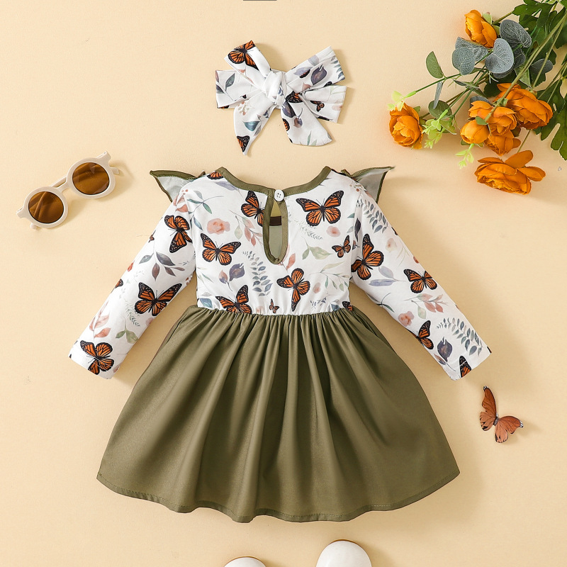 Conyson Wholesale New butterfly First Birthday Newborn Baby Dresses Floral Casual Spring Party 3-24M Fancy Baby Girl Tutu dress