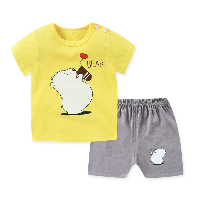 Childern Suits 100% Cotton Children Boutique Clothing Sports Suit Kids Clothes Baby Boy Summer Clothes 2 Pcs Sets