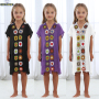 Conyson High Quality Kids short Sleeve Dress 100% polyester hollow out flower pure color Summer Girls Dress Girl Clothes Dress