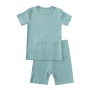 Conyson Hot Sale Custom Logo Short Sleeve Solid Cotton boutique 2pcs Suits Kids Boys Short Clothing Tracksuits