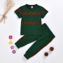 Conyson Wholesale Discount Summer Kids Clothes European Leopard Print Short Sleeve Shirts +Pants 2Pcs Baby Girls Clothing Sets