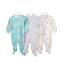 High Quality 3 Pcs Custom Cartoon Long Sleeve Newborn Baby  Boy Winter Clothes Romper