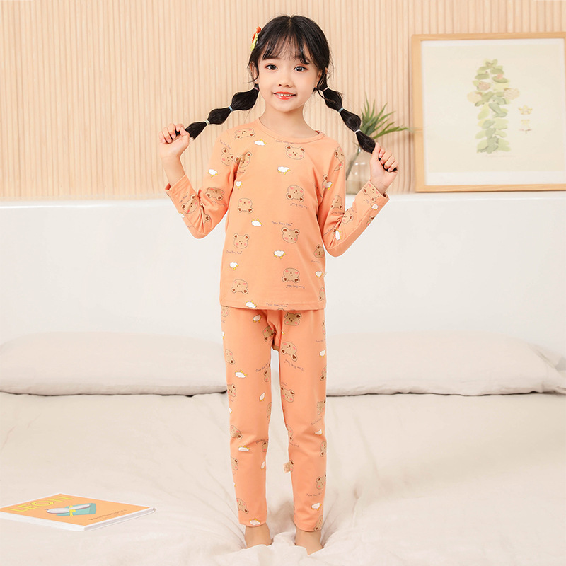 Factory Direct Sales Knitted Kid Cotton Pajamas Sleepwear Children Pajamas Set