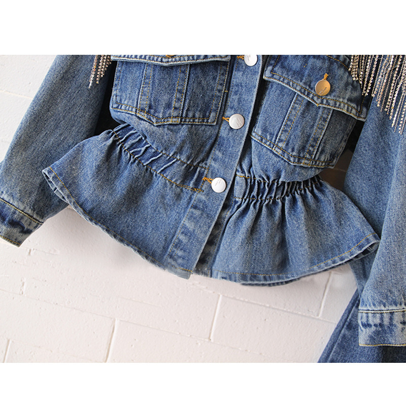 Spring Autumn New Fashion Children Coat Vintage Short Kid Denim Jean Jacket Top For Girl