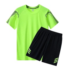 Conyson Wholesale Custom New Arrival Polyester Jogging Sportswear Gym Tracksuit And Short 2 Piece Shorts Track Suit Men T Shirt
