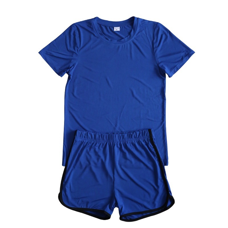 Online hot sale korea summer Custom logo Made Outdoor women's soild color Clothes sport suit clothing two-piece adult short Sets