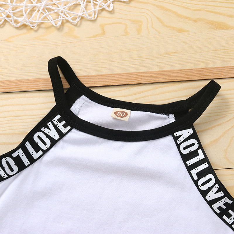 Conyson Wholesale Girl Clothes Set Summer outfit Letter Sleeveless Tank Top Shorts Outfits Fashion New Kids Girl Tracksuit Set