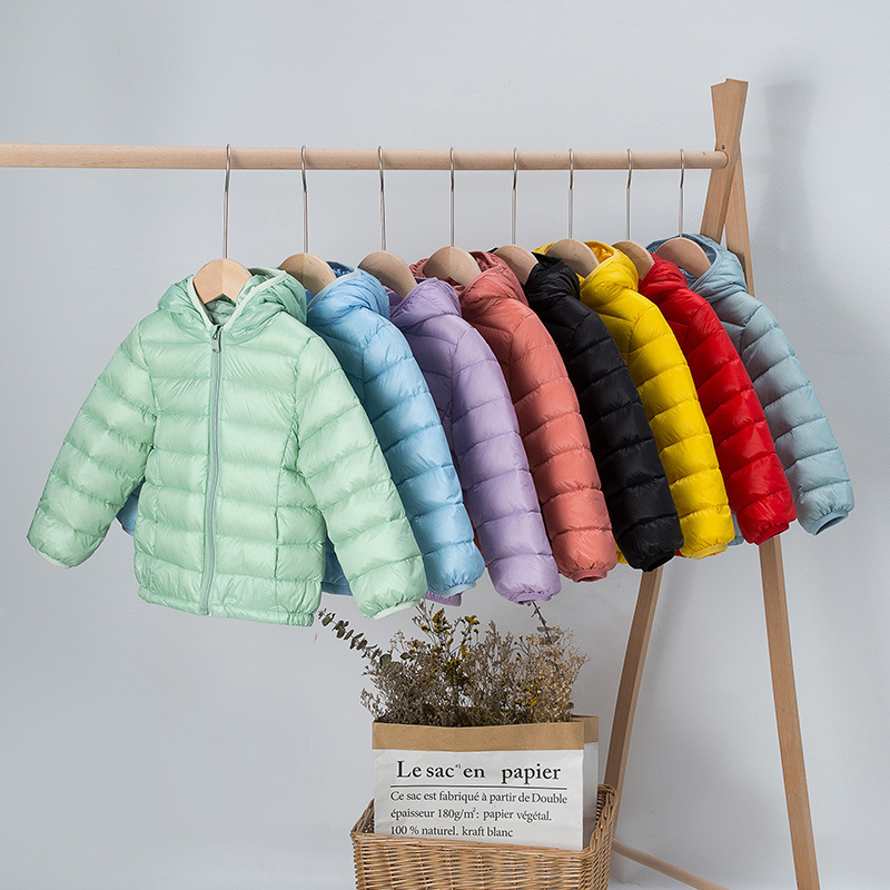 New Boys And Girls Down Jackets Kids Clothing Wholesale Kids Hooded Lightweight Down Jacket