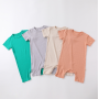 Conyson Wholesale Summer Unisex Baby Romper Short Sleeve One Piece Cotton Solid Knitted Infant Toddler Boys Clothes Romper