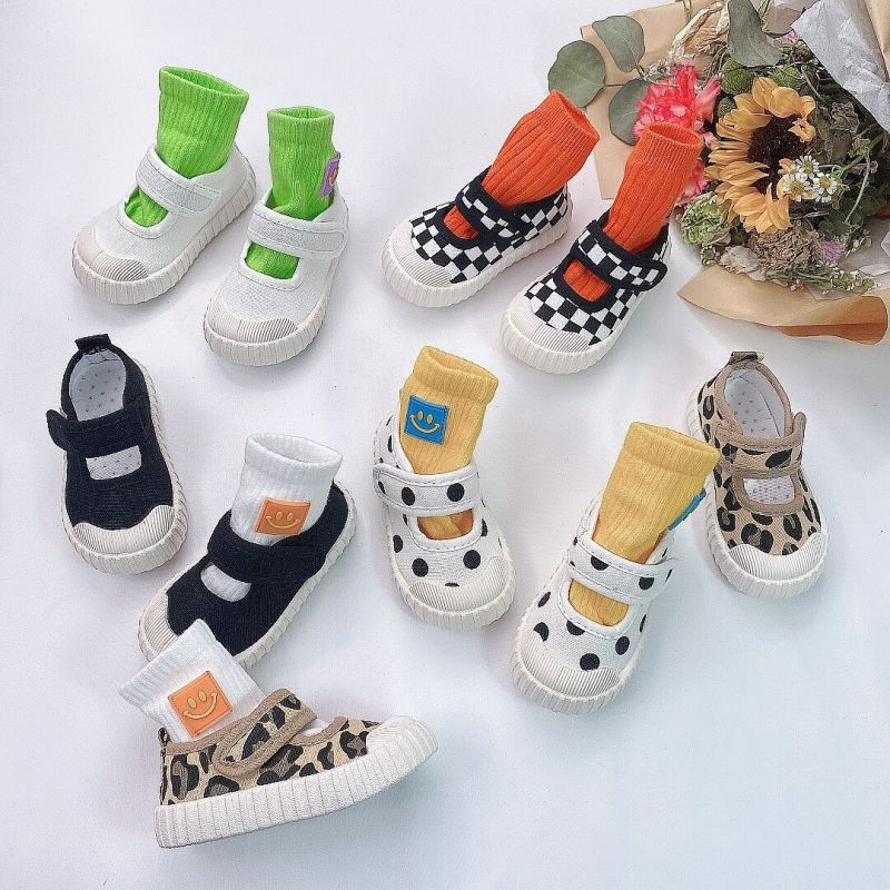 Children Canvas Shoes 2022 New Arrival Hook Loop Board Toddler Walking Shoes Baby Girl Boy Casual Single Shoes