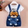Conyson Summer Fashion Infants Girls Clothing Boy Print Pants Casual Cartoon Cloth Jeans Baby Denim Short Overalls trousers