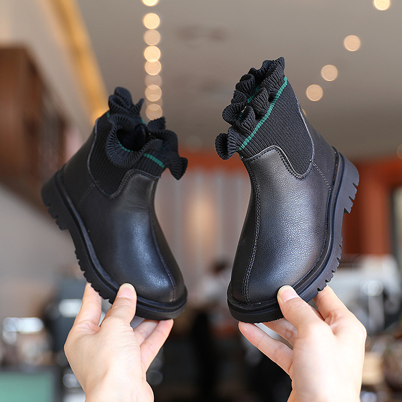 Conyson New Children Winter Kids Boots Microfiber Fabric Baby Girls Leather Cotton Fleece Princess Ankle Shoes for Little Girls