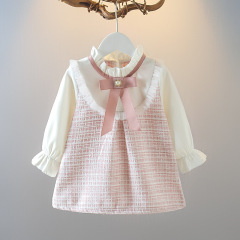 Conyson high Quality korea fashion designers boutique toddler kids spring casual Dresses princess baby girl Long Sweater Dresses