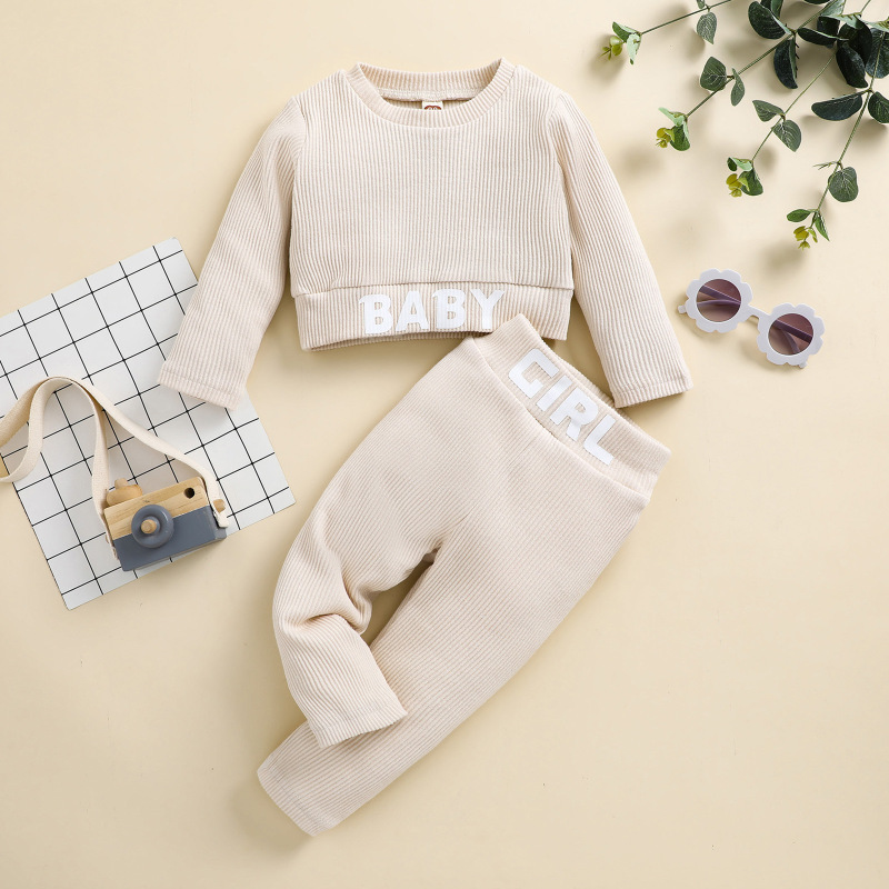 Conyson Wholesale Kids Spring Fall Clothing 2021 Custom Top Pants Sets Boutique Outfits Toddler Girls Clothing Set