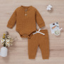 Conyson High Quality New Casual Cotton Autumn Long Sleeve Infant New Baby Clothes Romper and Pant 2Pcs Baby boys Clothing Set